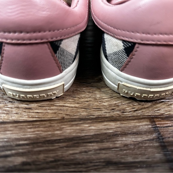 BURBERRY BABY Toddler Canvas Leather Pink Check Sneaker EUR 26 US SIZE 9C Used - Picture 6 of 8